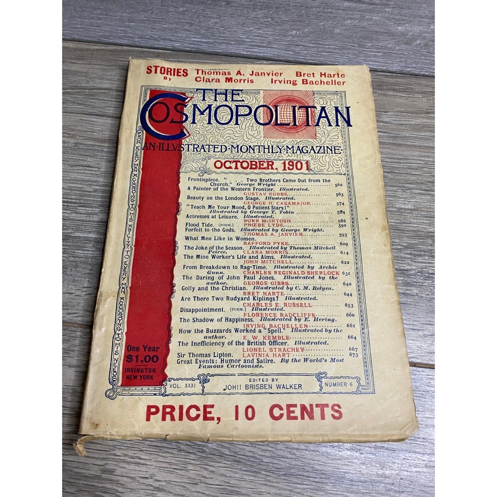 Vintage October 1901 The Cosmopolitan Magazine Vol XXXI No 6 Bret Harte Stories